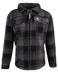 Brown Check Coloured Jack Pyke Childrens Tundra Shirt on white background #colour_brown-check