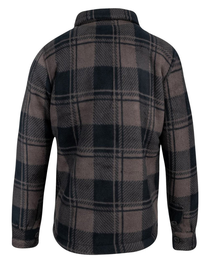 Brown Check Coloured Jack Pyke Childrens Tundra Shirt on white background #colour_brown-check