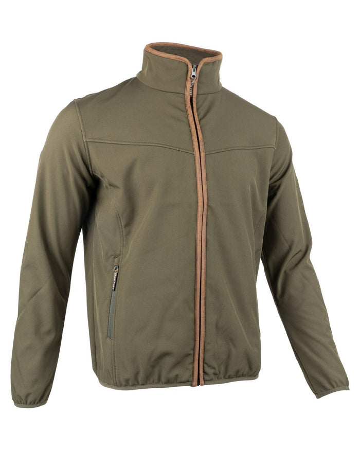 Green coloured Jack Pyke County Softshell Jacket on white background #colour_green