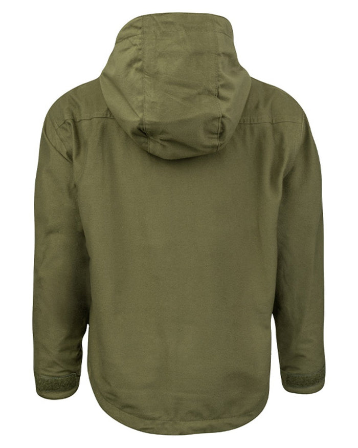Green coloured Jack Pyke Junior Galbraith Smock on white background #colour_green