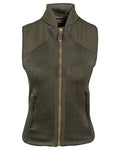 Dark Olive coloured Jack Pyke Ladies Melange Fleece Gilet on white background #colour_dark-olive