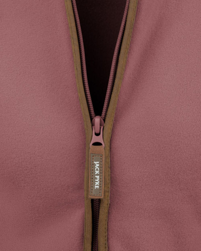 Burnt Copper coloured Jack Pyke Ladies Recycled Fleece Jacket on white background #colour_burnt-copper