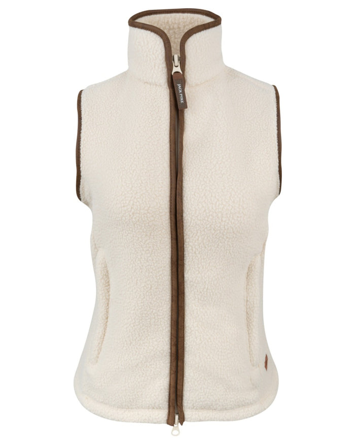 Sail coloured Jack Pyke Ladies Sherpa Fleece Gilet on white background #colour_sail