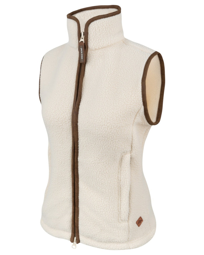 Sail coloured Jack Pyke Ladies Sherpa Fleece Gilet on white background #colour_sail