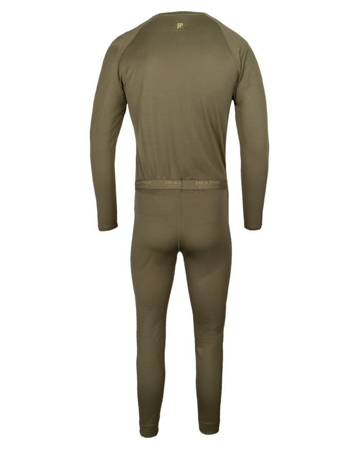 Green coloured Jack Pyke Mens Base Layer Set on white background #colour_green
