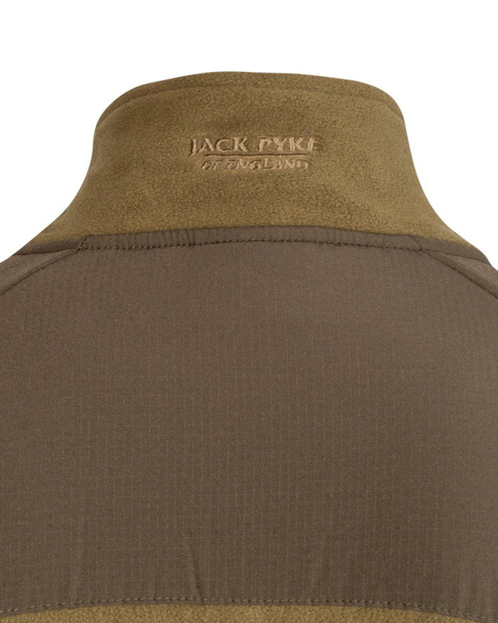 Dark Mustard Coloured Jack Pyke Mens Bleasdale Half Zip Fleece Top on white background #colour_dark-mustard