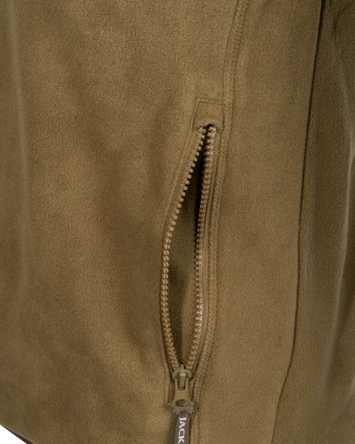 Dark Mustard Coloured Jack Pyke Mens Bleasdale Half Zip Fleece Top on white background #colour_dark-mustard