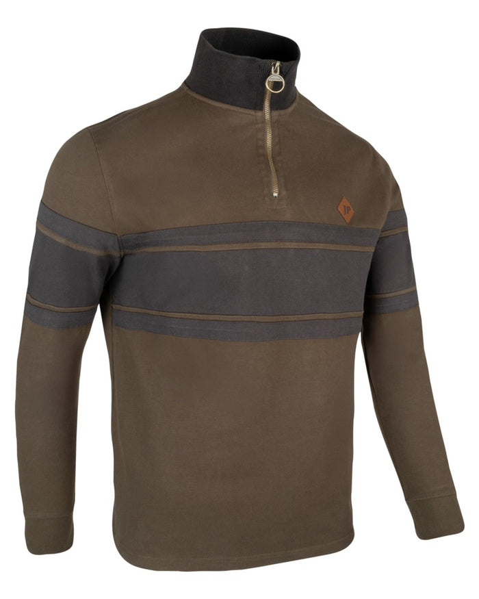 Green coloured Jack Pyke Mens Half Zip Contrast Sweatshirt on white background #colour_green