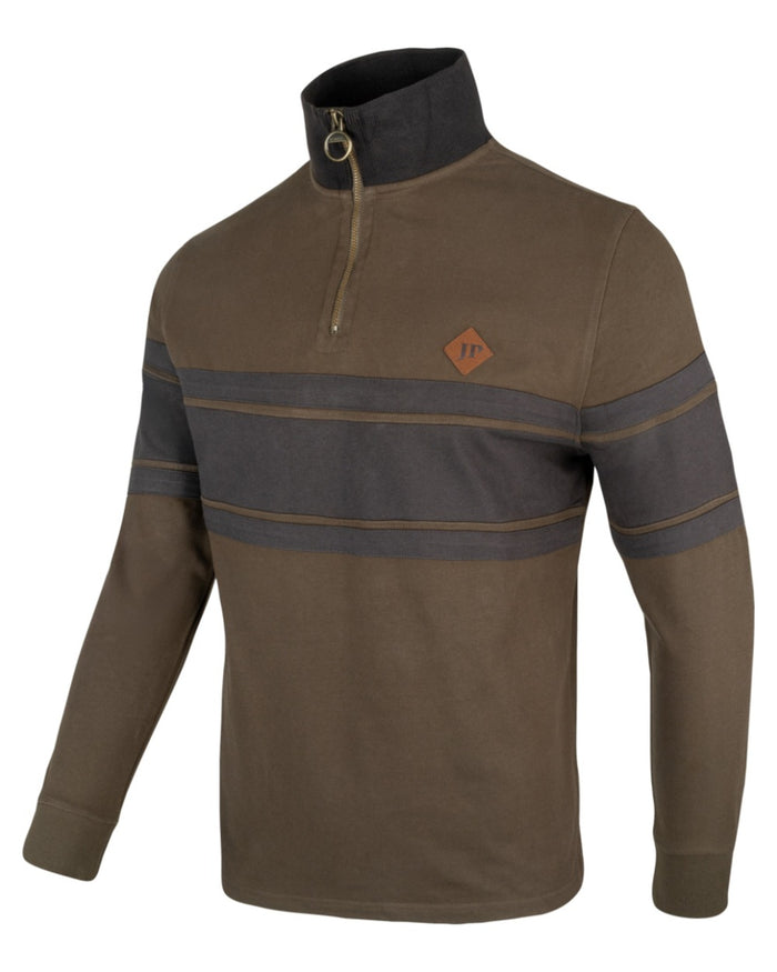 Green coloured Jack Pyke Mens Half Zip Contrast Sweatshirt on white background #colour_green