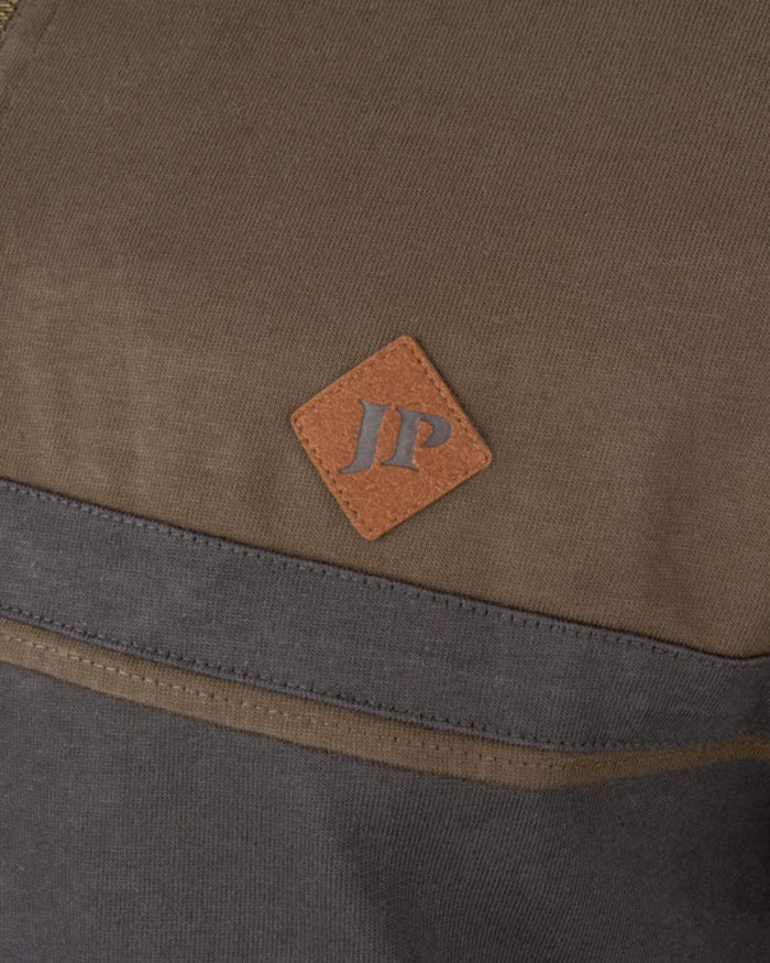 Green coloured Jack Pyke Mens Half Zip Contrast Sweatshirt on white background #colour_green