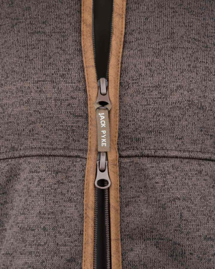 Brown Coloured Jack Pyke Mens Melange Fleece Gilet on white background #colour_brown