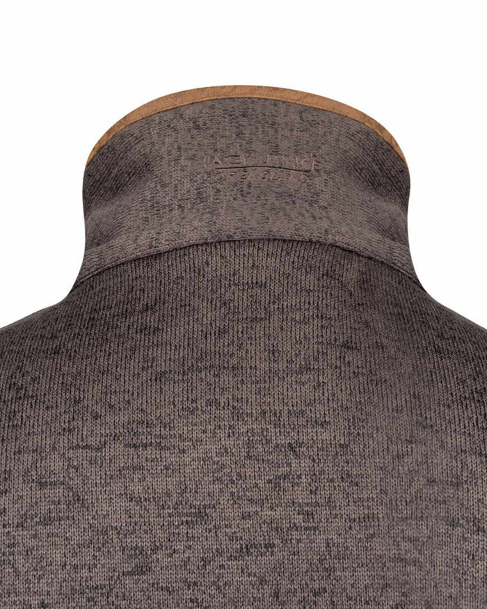 Brown Coloured Jack Pyke Mens Melange Fleece Gilet on white background #colour_brown