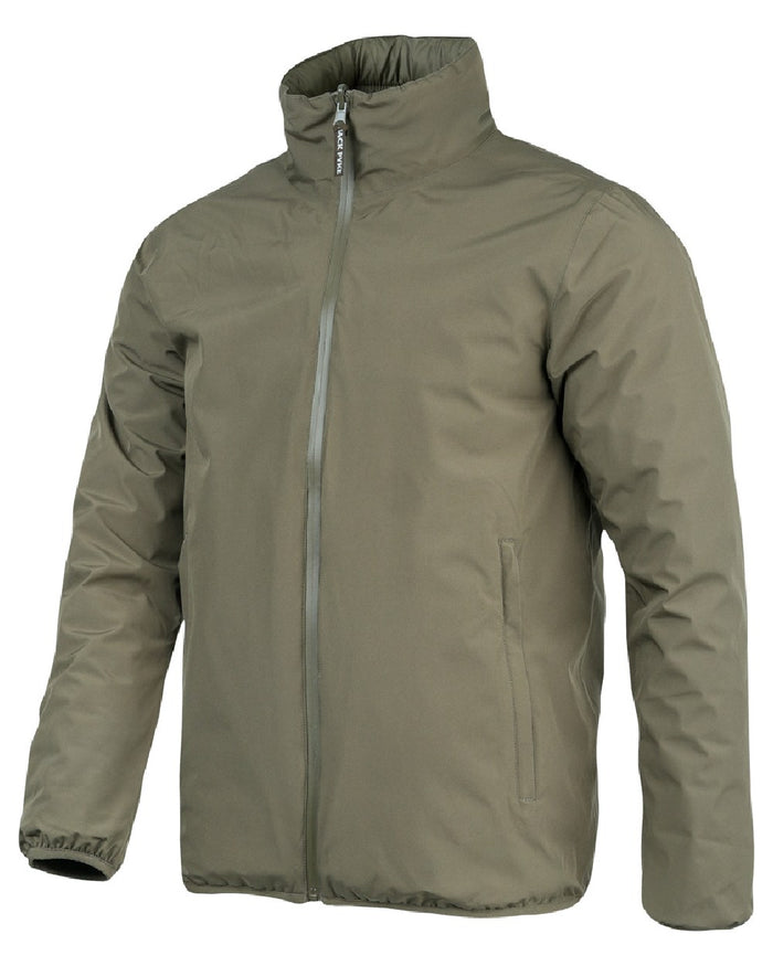 Green coloured Jack Pyke Mens Reversible Waterproof Jacket on white background #colour_green