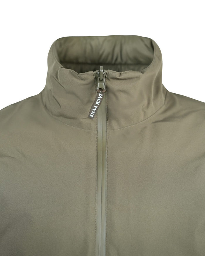 Green coloured Jack Pyke Mens Reversible Waterproof Jacket on white background #colour_green