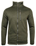 Dark Olive Coloured Jack Pyke Mens Scandinavian Fleece Jacket on white background #colour_dark-olive