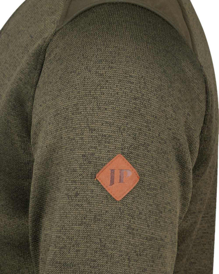 Dark Olive Coloured Jack Pyke Mens Scandinavian Fleece Jacket on white background #colour_dark-olive
