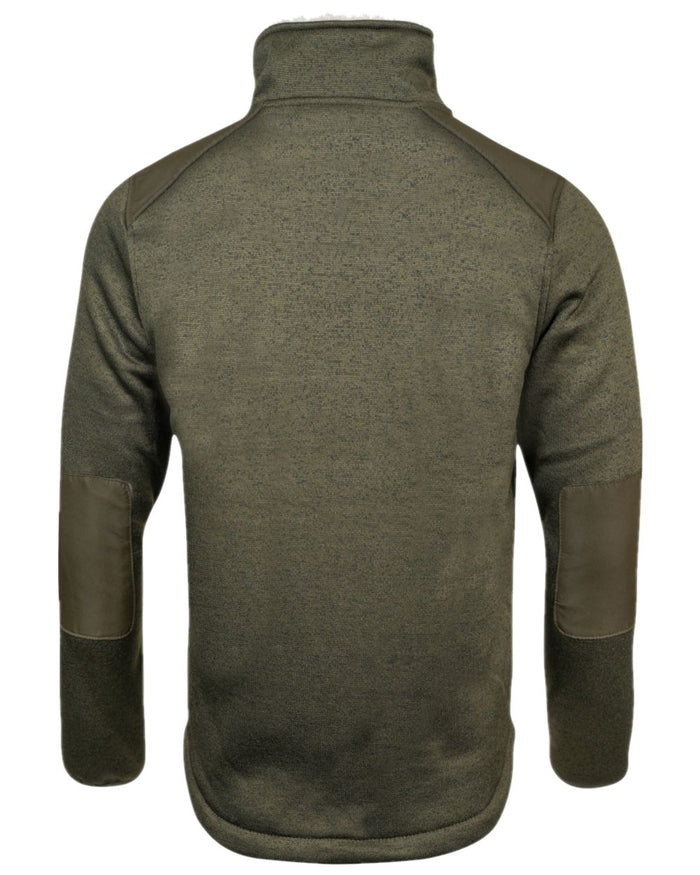 Dark Olive Coloured Jack Pyke Mens Scandinavian Fleece Jacket on white background #colour_dark-olive