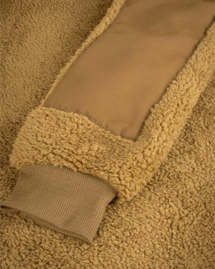 Camel Coloured Jack Pyke Mens Sherpa Fleece Hoodie Gen 2 on white background #colour_camel