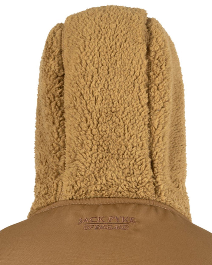 Camel Coloured Jack Pyke Mens Sherpa Fleece Hoodie Gen 2 on white background #colour_camel