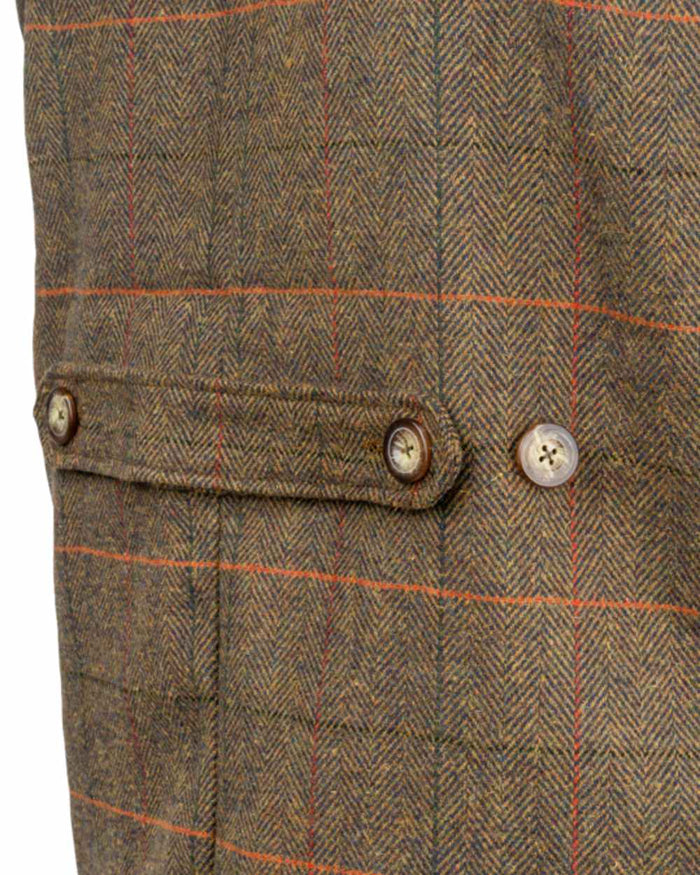 Brown Coloured Jack Pyke Mens Tweed Shooting Vest on white background #colour_brown
