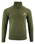 Green coloured Jack Pyke Pheasant Motif Fleece Pullover on white background #colour_green