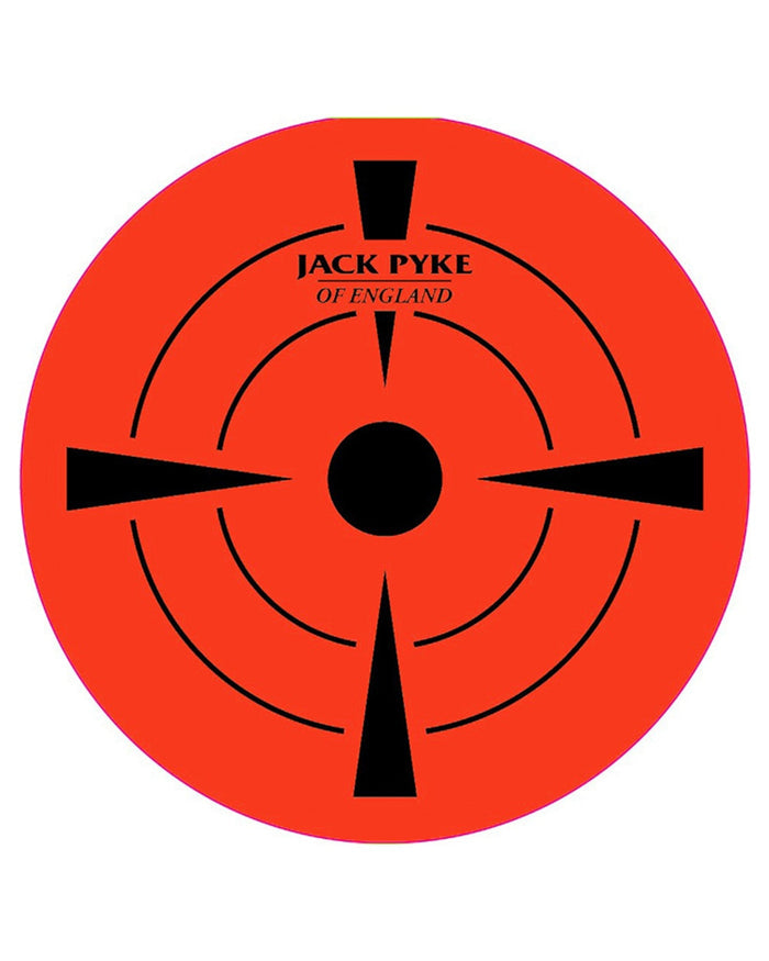 Red coloured Jack Pyke Target Sticker Roll on white background #colour_red