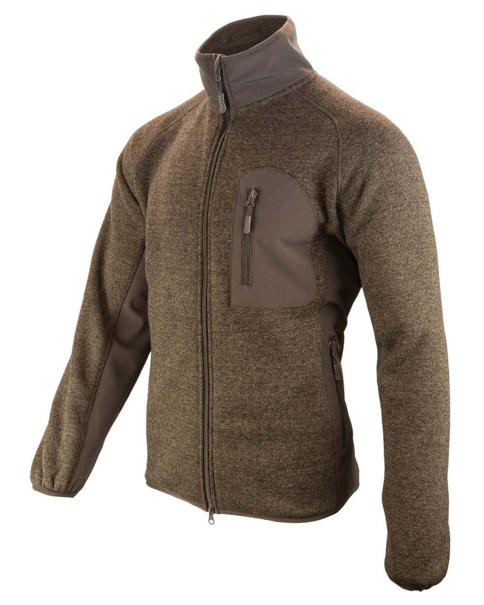 Brown coloured Jack Pyke Weardale Knitted Jacket on white background #colour_brown
