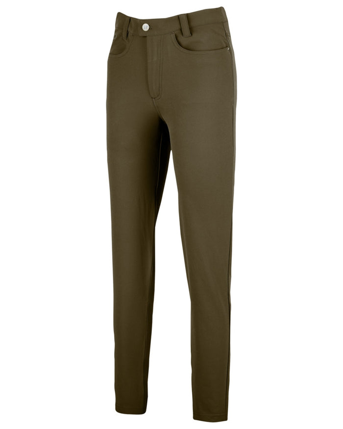Brown coloured Jack Pyke Womens Contour Stretch Pants on white background #colour_brown