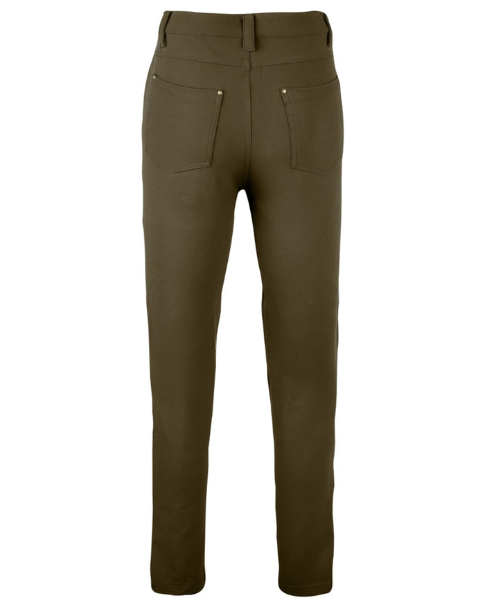 Brown coloured Jack Pyke Womens Contour Stretch Pants on white background #colour_brown