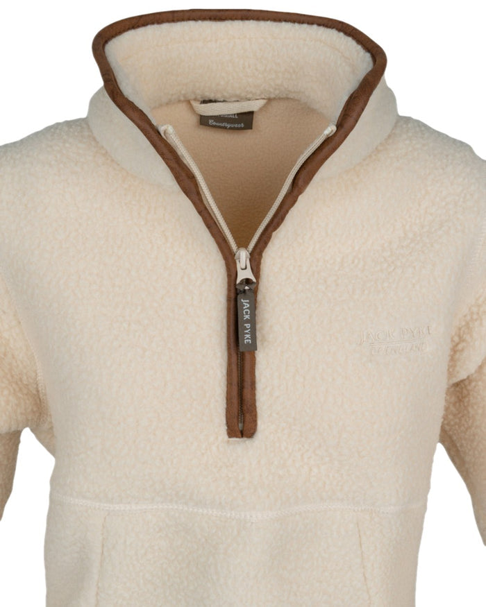 Sail Coloured Jack Pyke Womens Half Zip Sherpa Fleece Pullover on white background #colour_sail