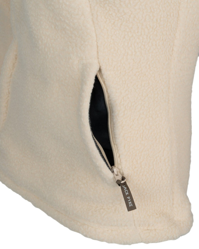 Sail Coloured Jack Pyke Womens Half Zip Sherpa Fleece Pullover on white background #colour_sail