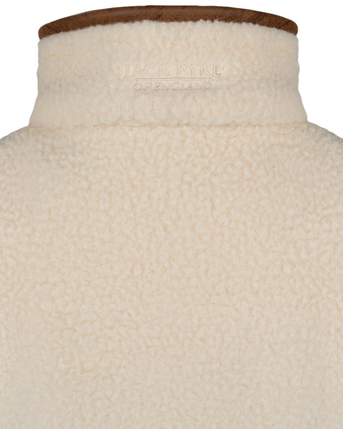 Sail Coloured Jack Pyke Womens Half Zip Sherpa Fleece Pullover on white background #colour_sail