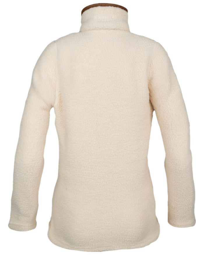 Sail Coloured Jack Pyke Womens Half Zip Sherpa Fleece Pullover on white background #colour_sail
