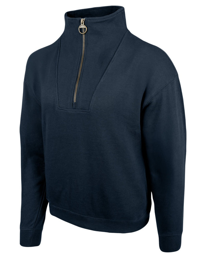 Navy coloured Jack Pyke Womens Half Zip Sweatshirt on white background #colour_navy