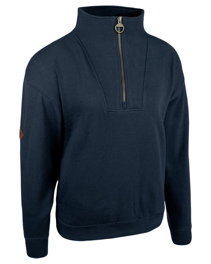 Navy coloured Jack Pyke Womens Half Zip Sweatshirt on white background #colour_navy