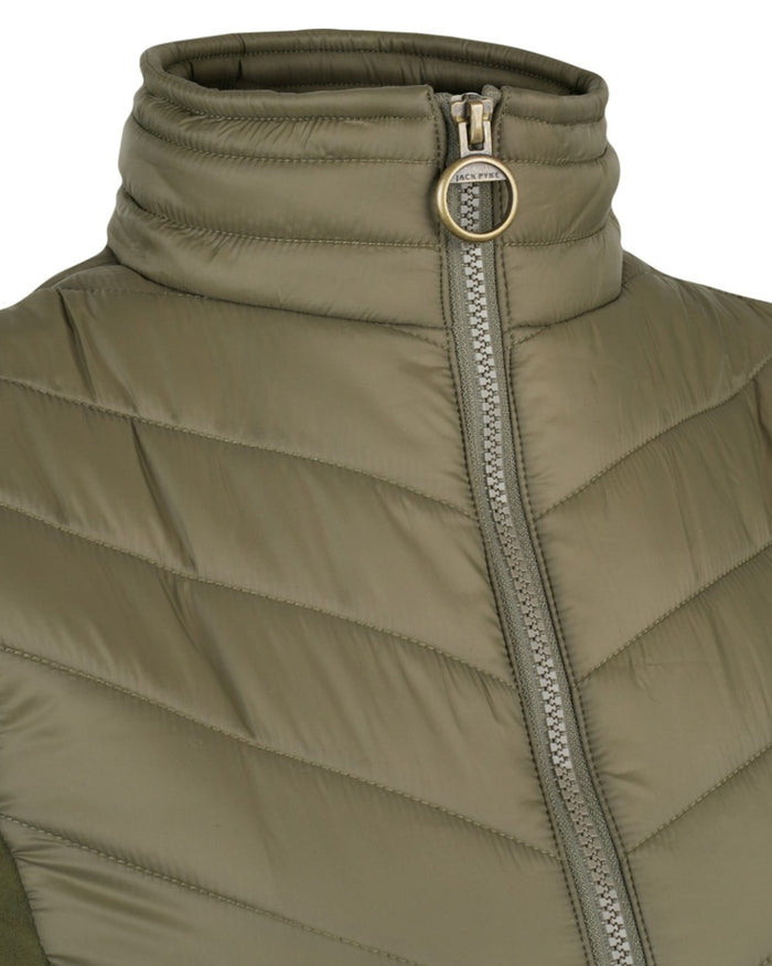 Green coloured Jack Pyke Womens Shires Gilet on white background #colour_green
