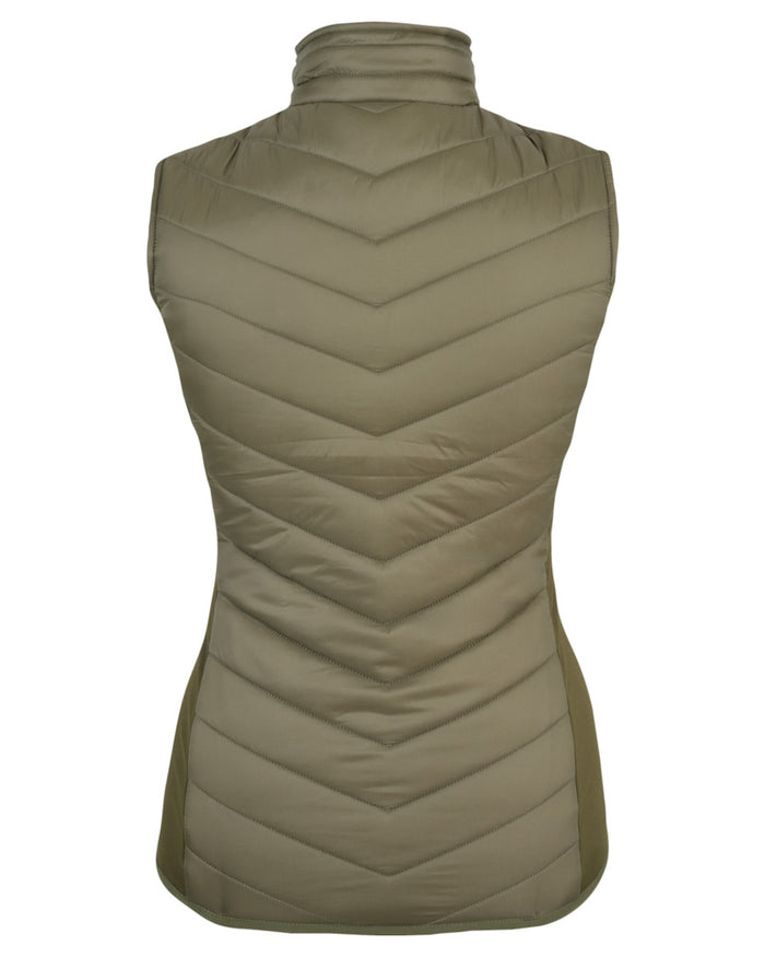 Green coloured Jack Pyke Womens Shires Gilet on white background #colour_green