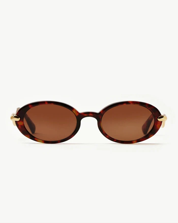 Jimmy Fairly Elvissa Oval Sunglasses | Gold Plated/Brown Tortoise Accessories Missoma