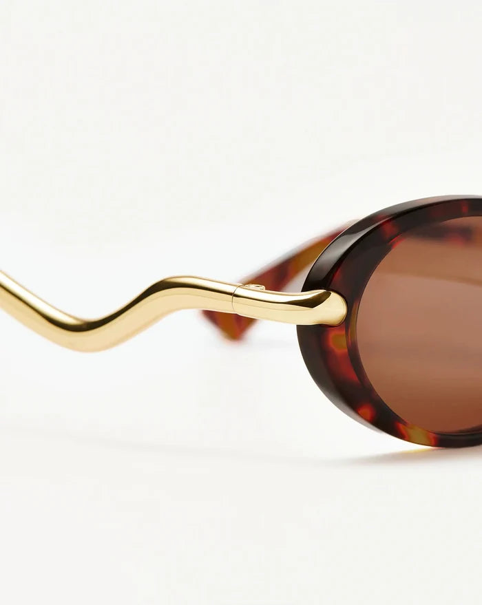 Jimmy Fairly Elvissa Oval Sunglasses | Gold Plated/Brown Tortoise Accessories Missoma