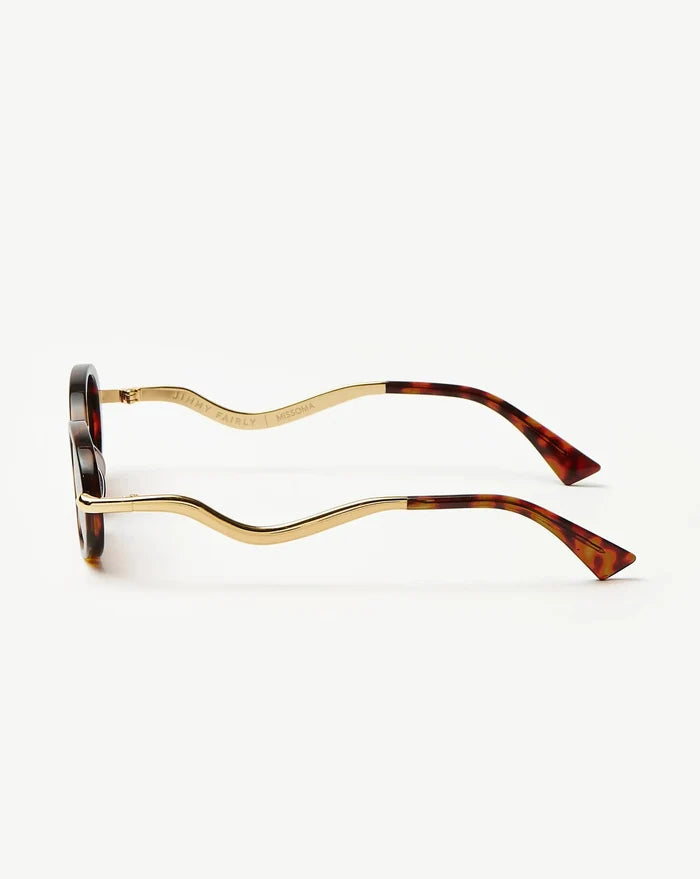 Jimmy Fairly Elvissa Oval Sunglasses | Gold Plated/Brown Tortoise Accessories Missoma