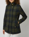 Brown Check coloured Joules Fieldcoat Tweed Jacket on studio background #colour_brown-check