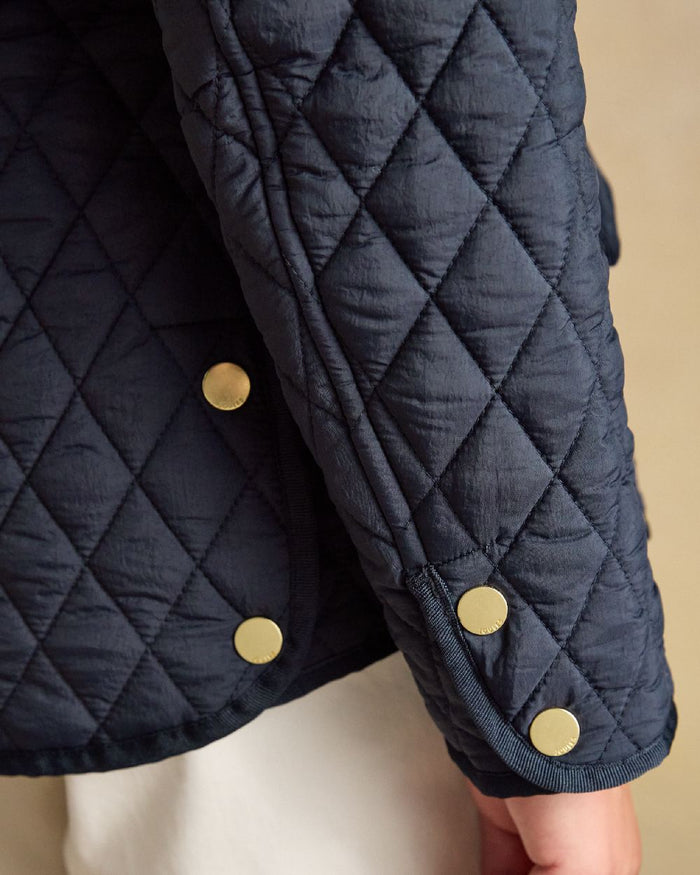 Navy coloured Joules Highclere Jacket on tan background #colour_navy
