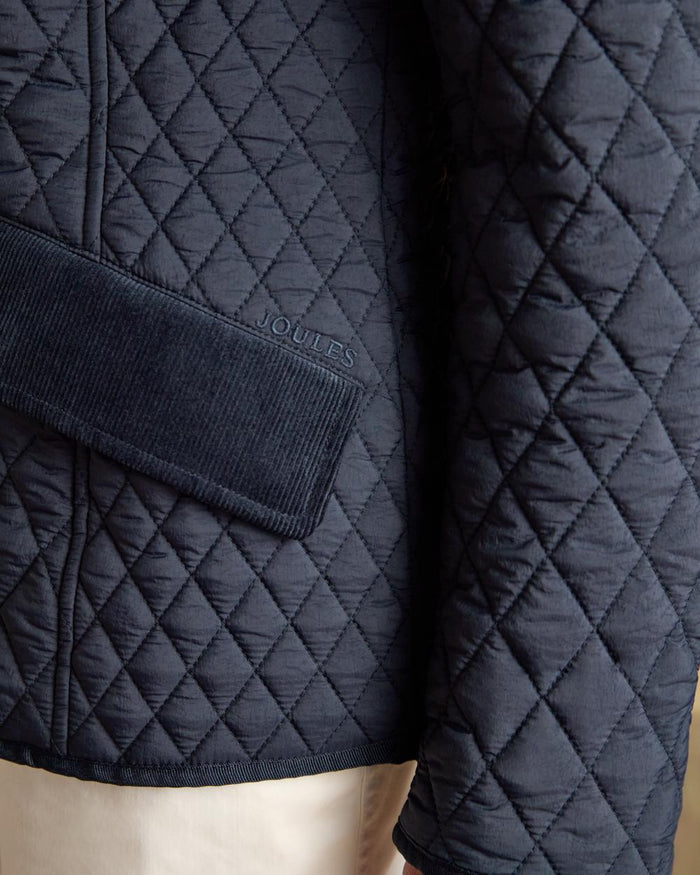 Navy coloured Joules Highclere Jacket on tan background #colour_navy