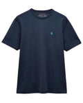 Navy coloured Joules Mens Rugby Club Crew Neck Cotton T-Shirt on white background #colour_navy