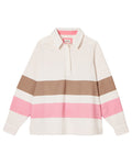 Tan Pink coloured Joules Womens Brinley Deck Shirt on White Background #colour_tan-pink