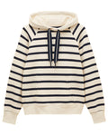 Cream Navy Stripe coloured Joules Womens Milbourne Hoodie on white background #colour_cream-navy-stripe