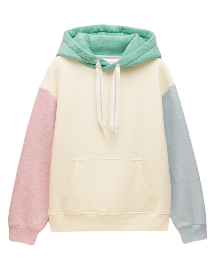 Colourblock coloured Joules Womens Milbourne Hoodie on white background #colour_colourblock
