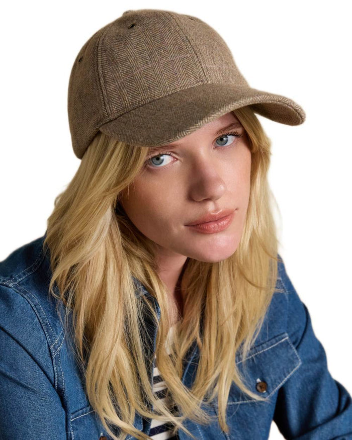 Neutral Tweed coloured Joules Womens Perry Cap on white background #colour_neutral-tweed