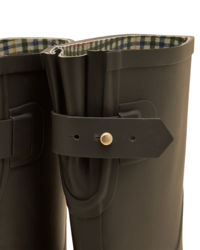 Brown Coloured Joules Womens Wistow Adjustable Mid Calf Wellies on white background #colour_brown