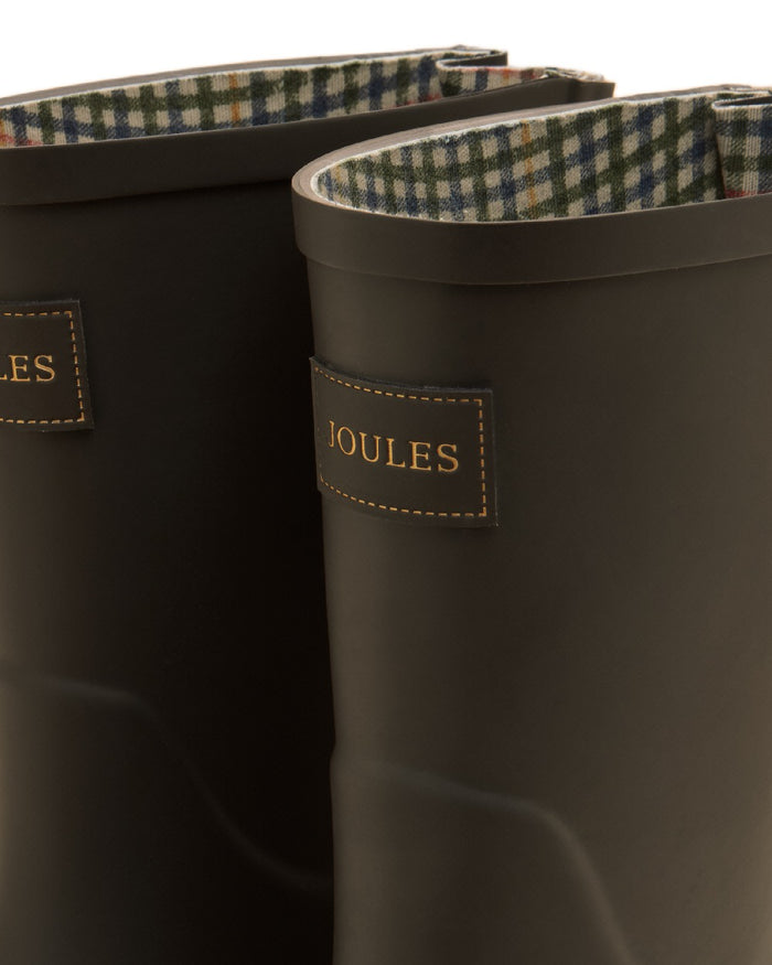 Brown Coloured Joules Womens Wistow Adjustable Mid Calf Wellies on white background #colour_brown